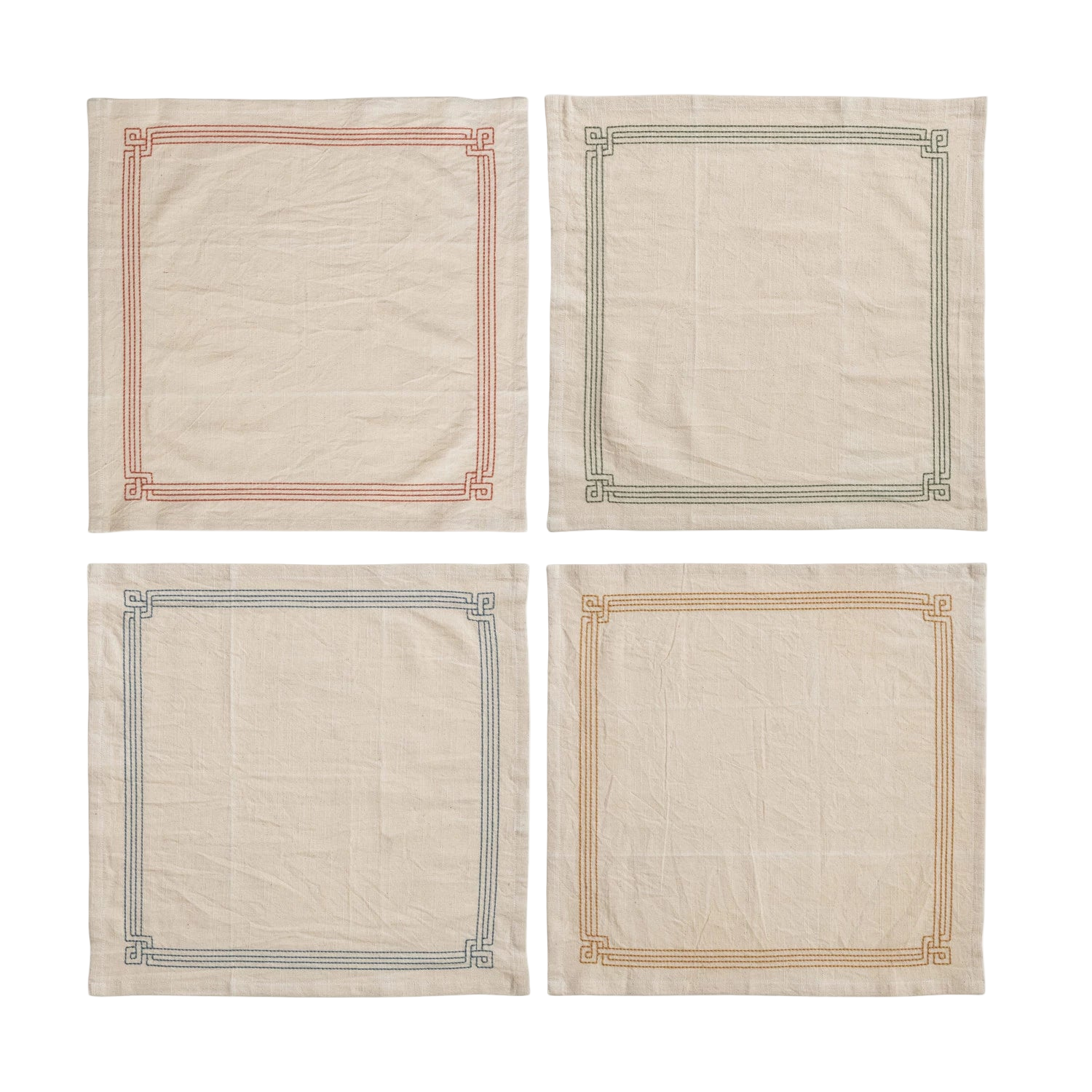 Vintage Style Embroidered Dinner Napkins