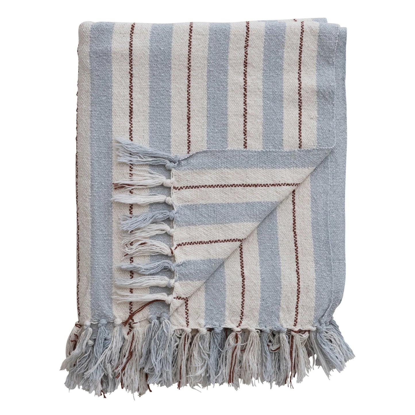 Woven Striped Throw w/ Fringe
