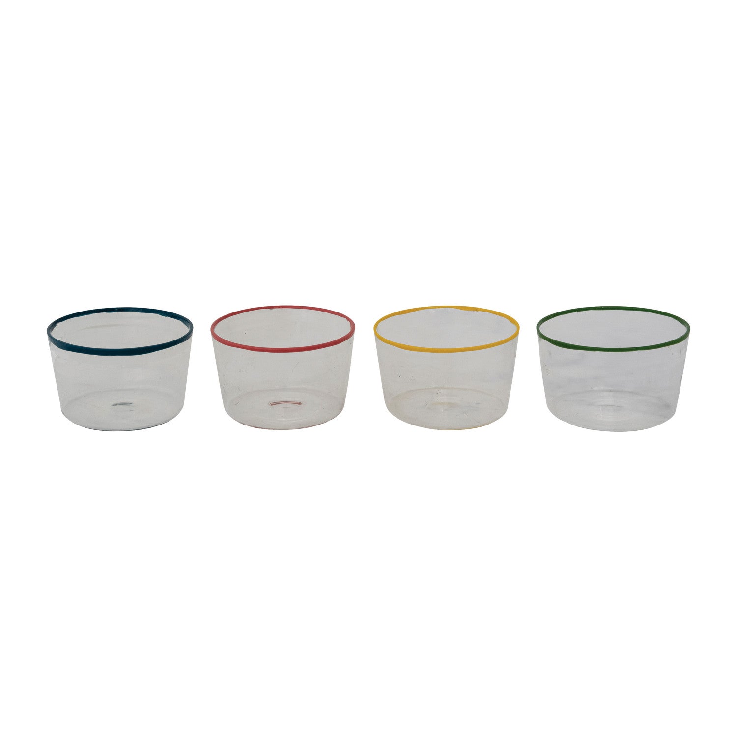 Glass Bowl with Colored Edge - 4 Colors