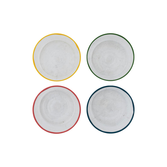 Glass Bowl with Colored Edge - 4 Colors