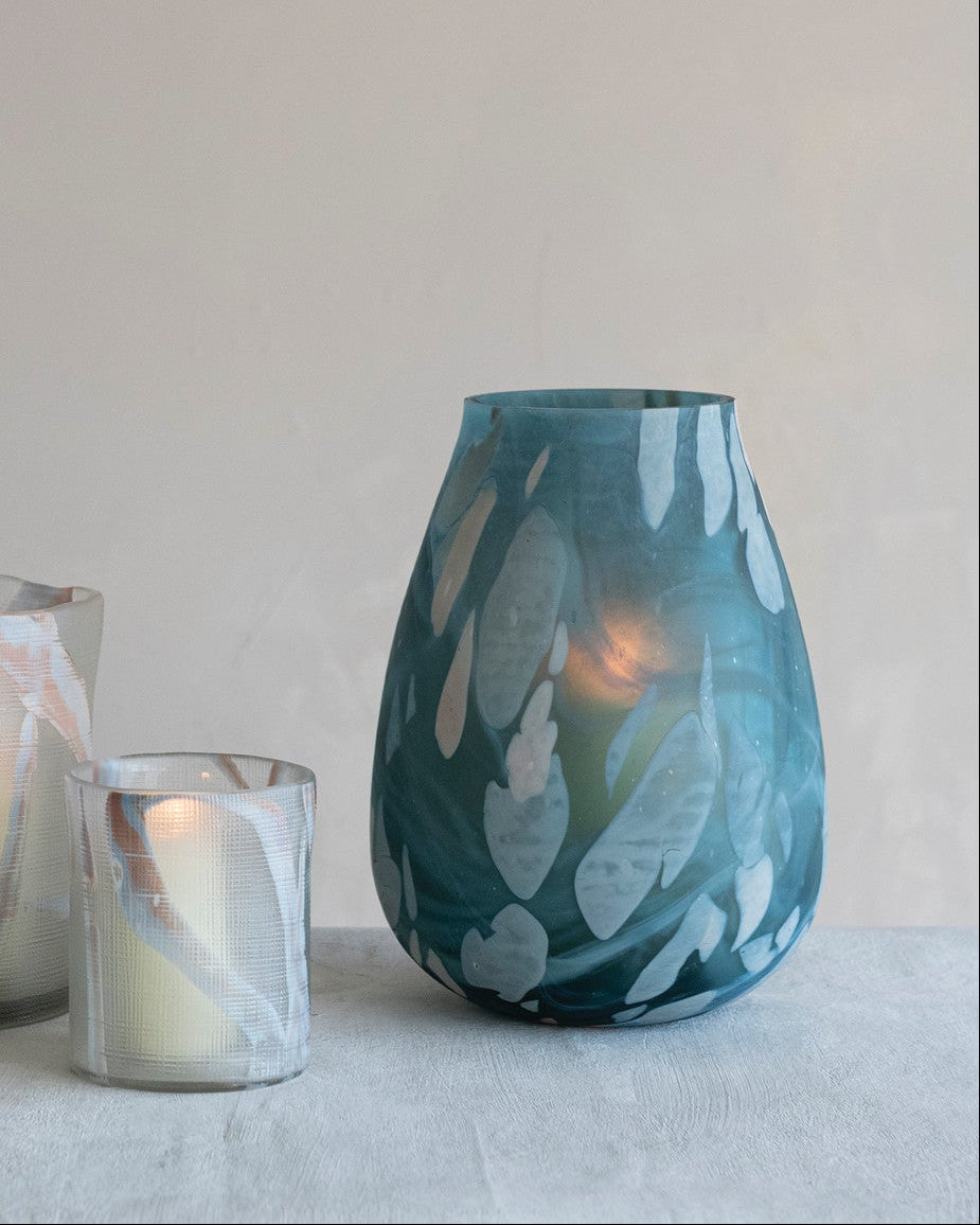 Oversized Art Glass Hurricane Vase