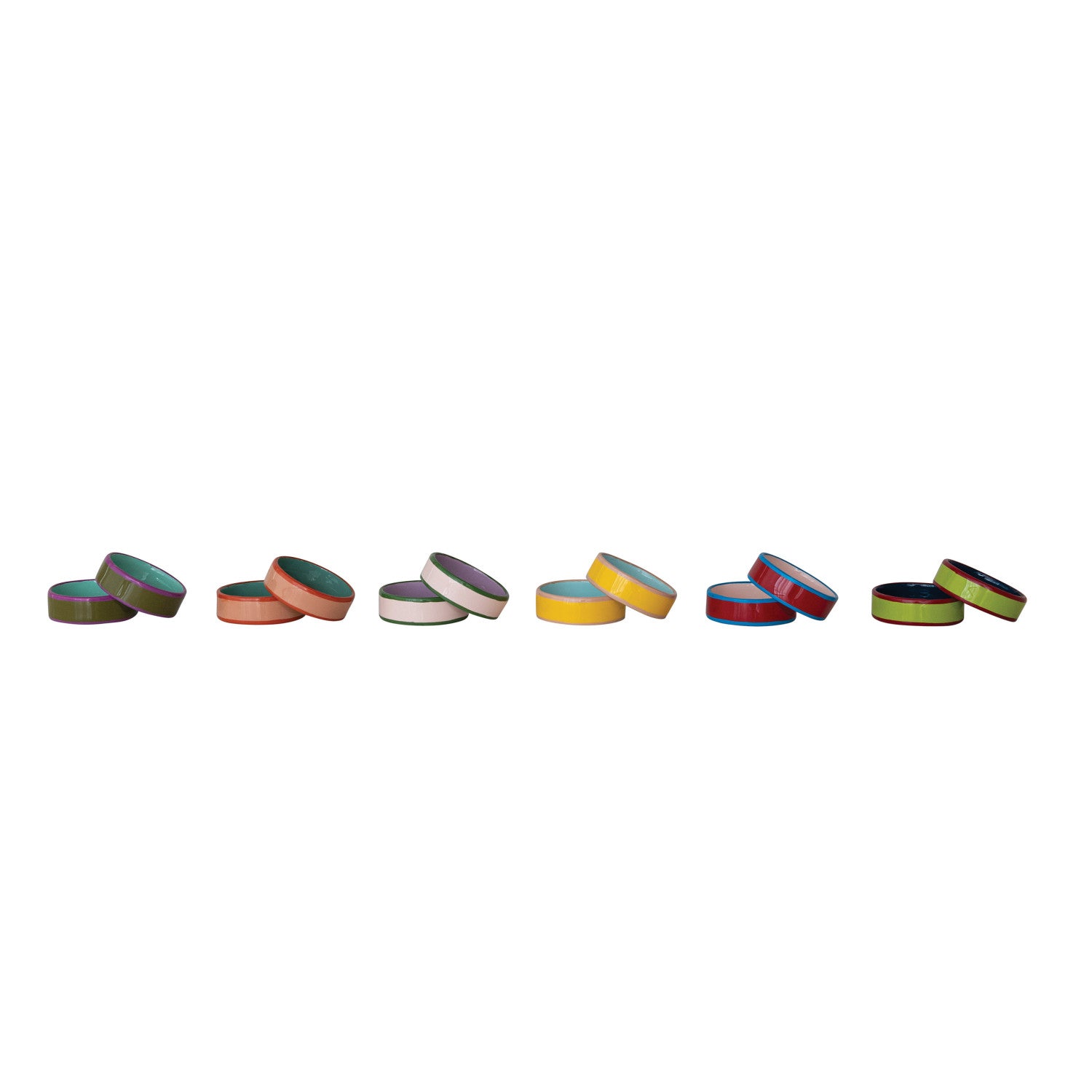 Enameled Napkin Rings - 6 Colors