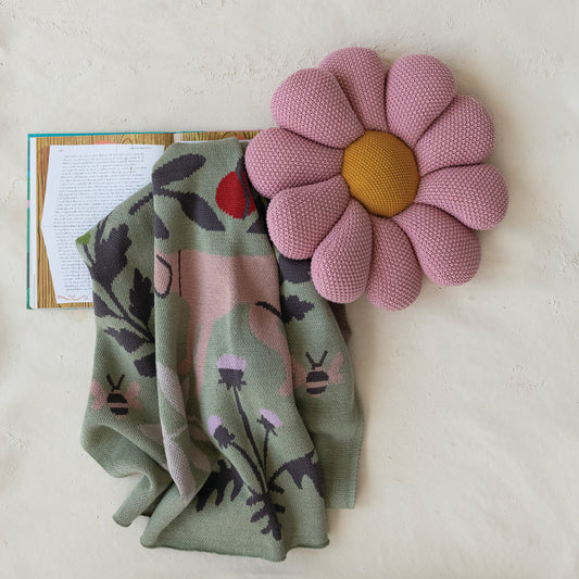 Baby Blanket with Botanicals & Animals