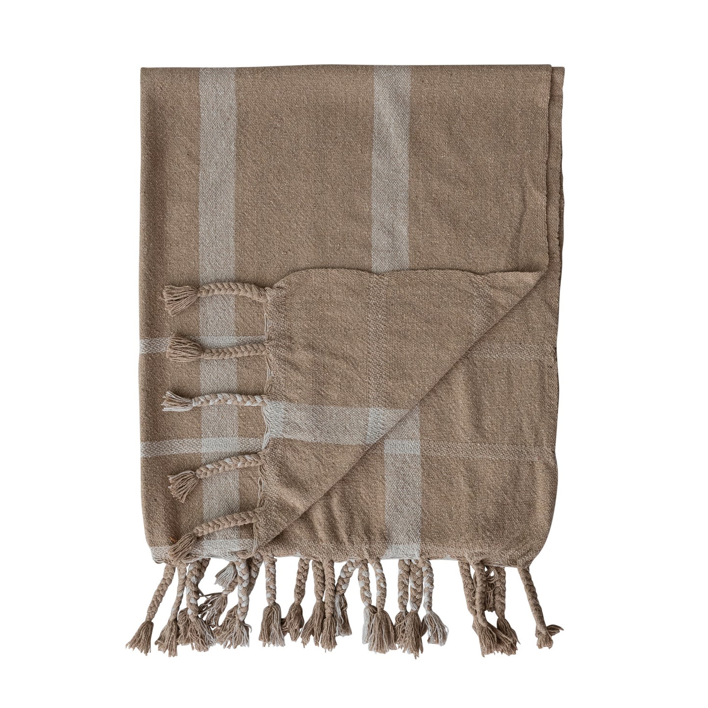 Brown/Tan Fringe Throw