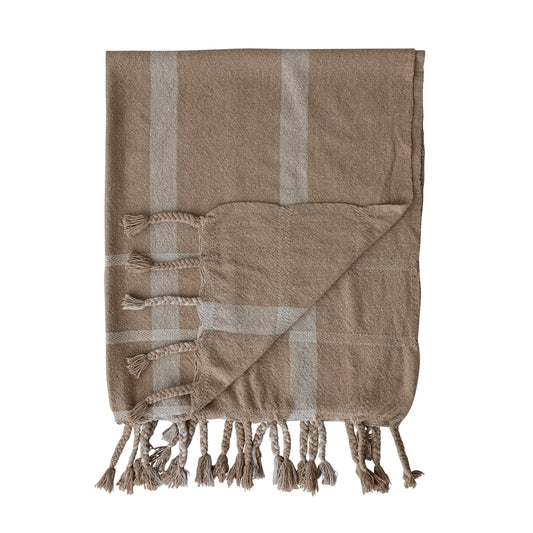 Brown/Tan Fringe Throw