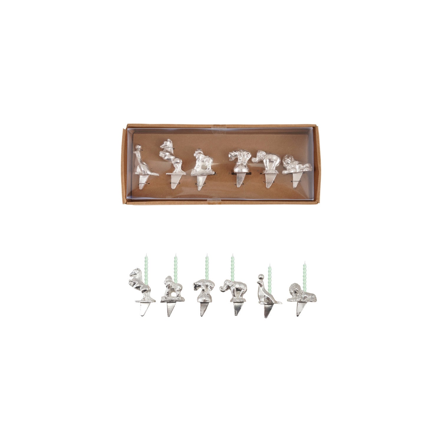 Circus Animal Birthday Cake Candle Holders - Set of 6