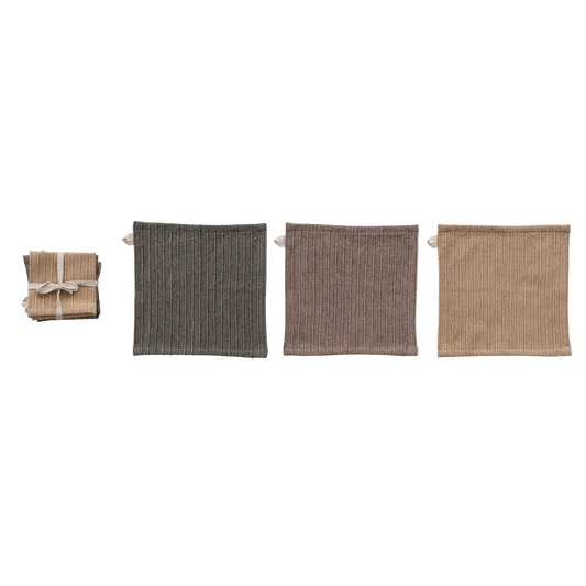 Stonewashed Cotton Dish Cloths - Set of 3