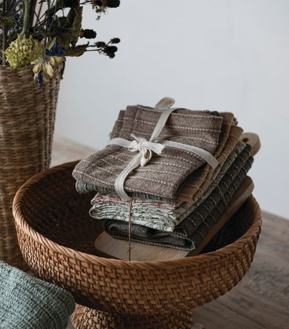 Stonewashed Cotton Dish Cloths - Set of 3