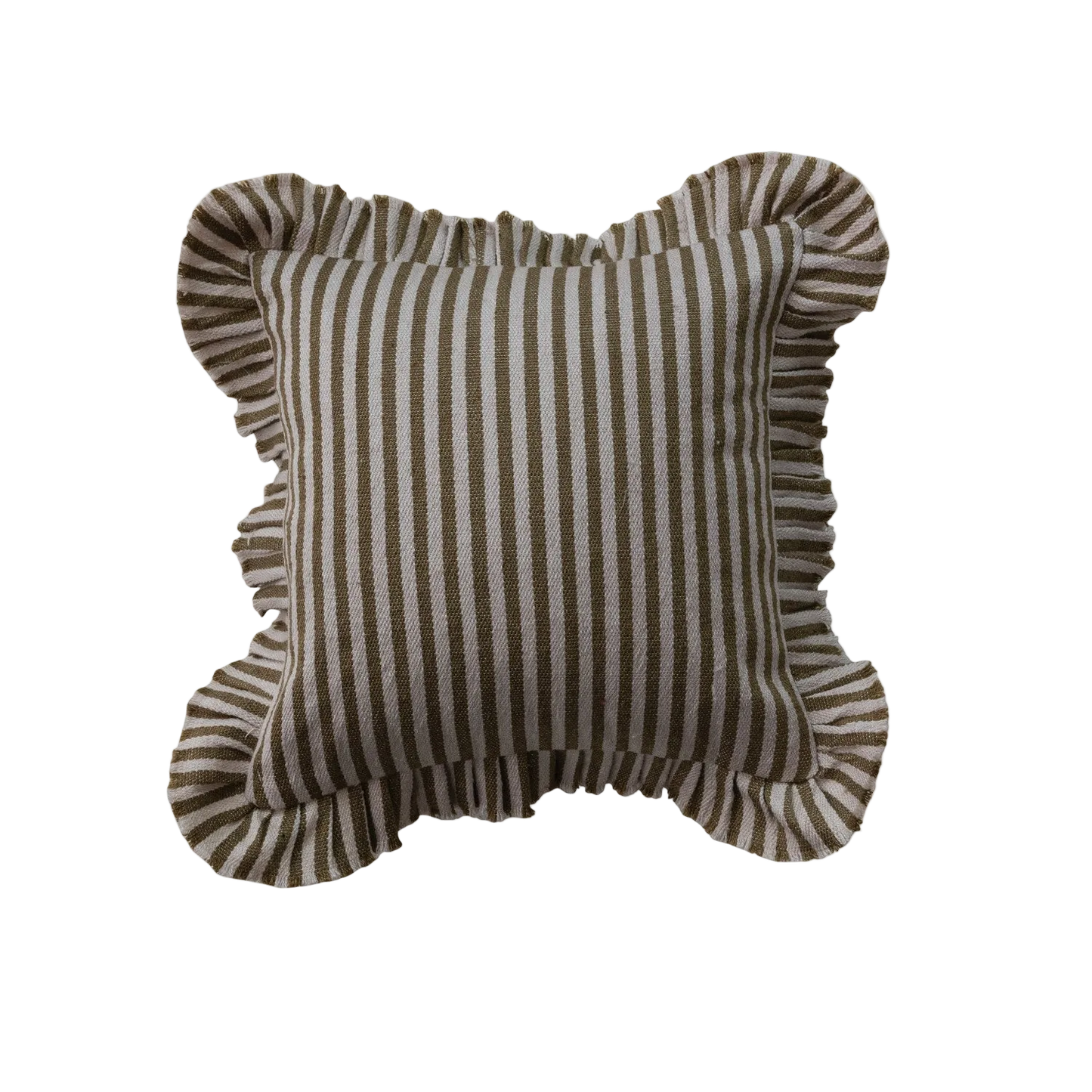 Stripes & Ruffle Indoor/Outdoor Pillow