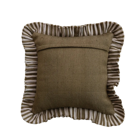 Stripes & Ruffle Indoor/Outdoor Pillow