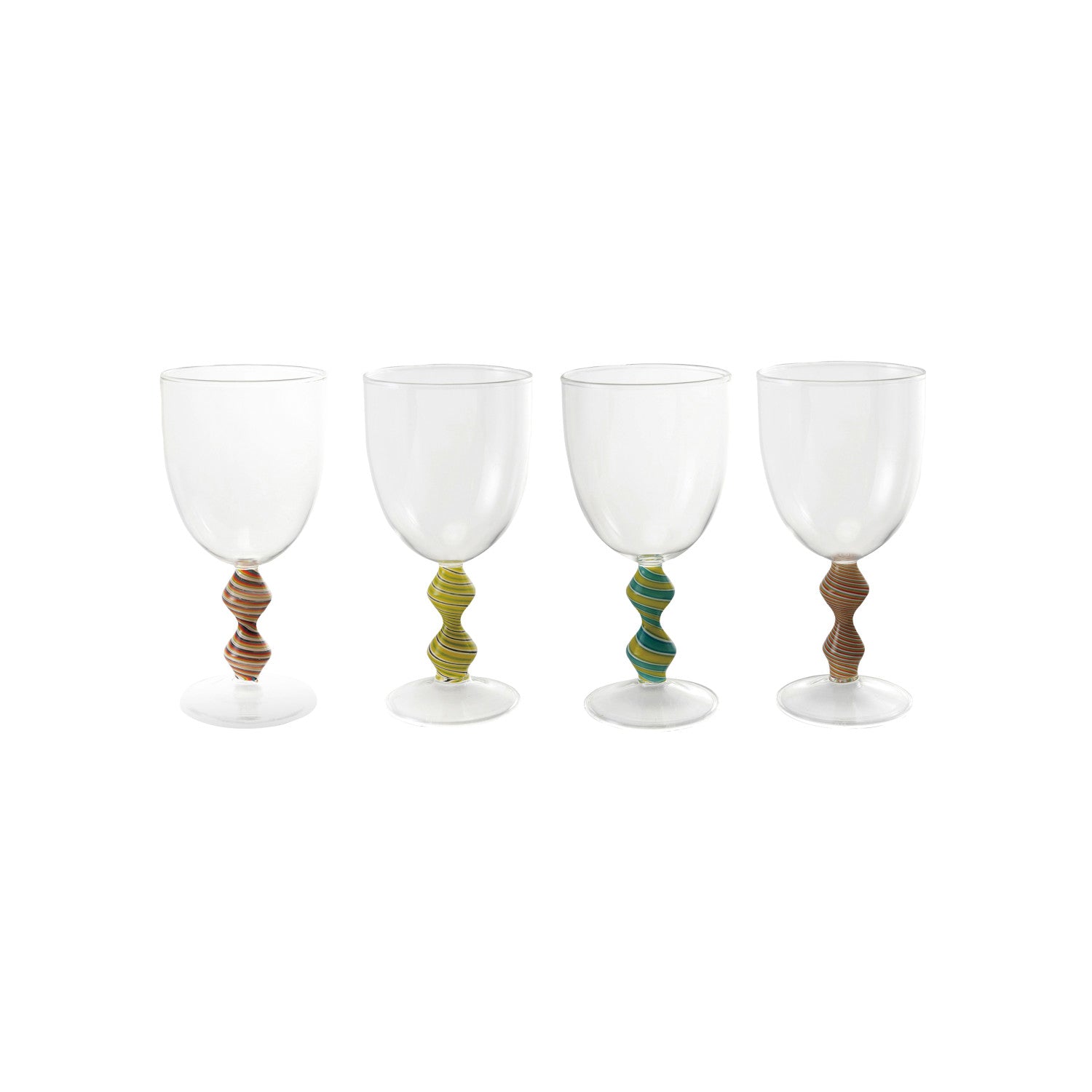 Striped Stem Glasses - 4 Colors