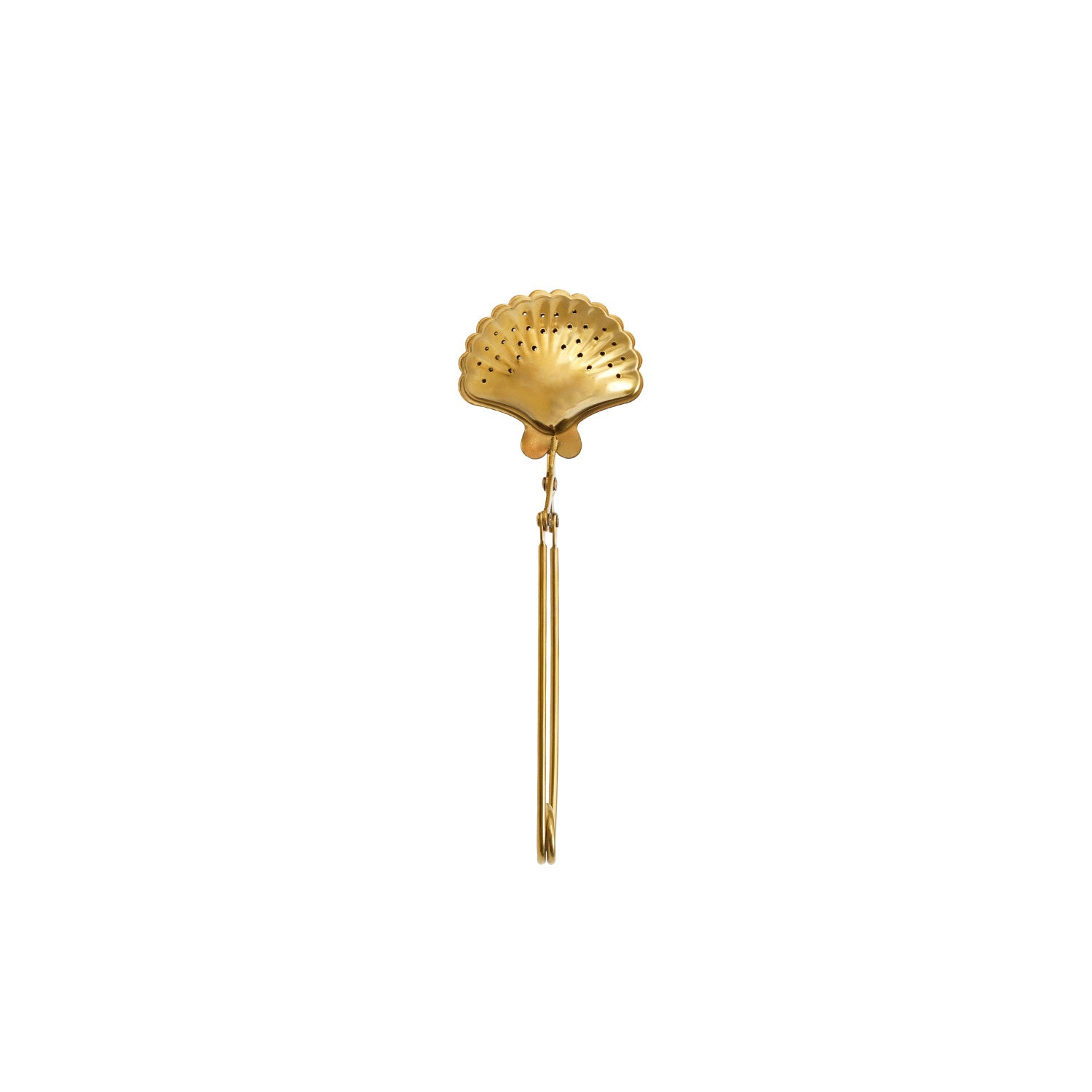 6-1/4"L Stainless Steel Shell Shaped Loose Tea Infuser, Gold Finish