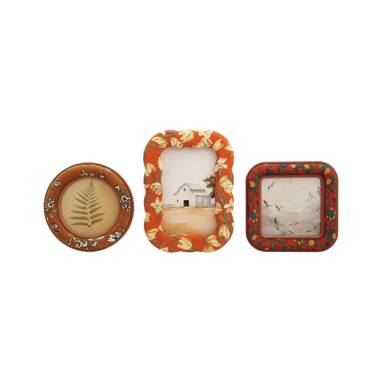 Photo Frame with Floral Fabric