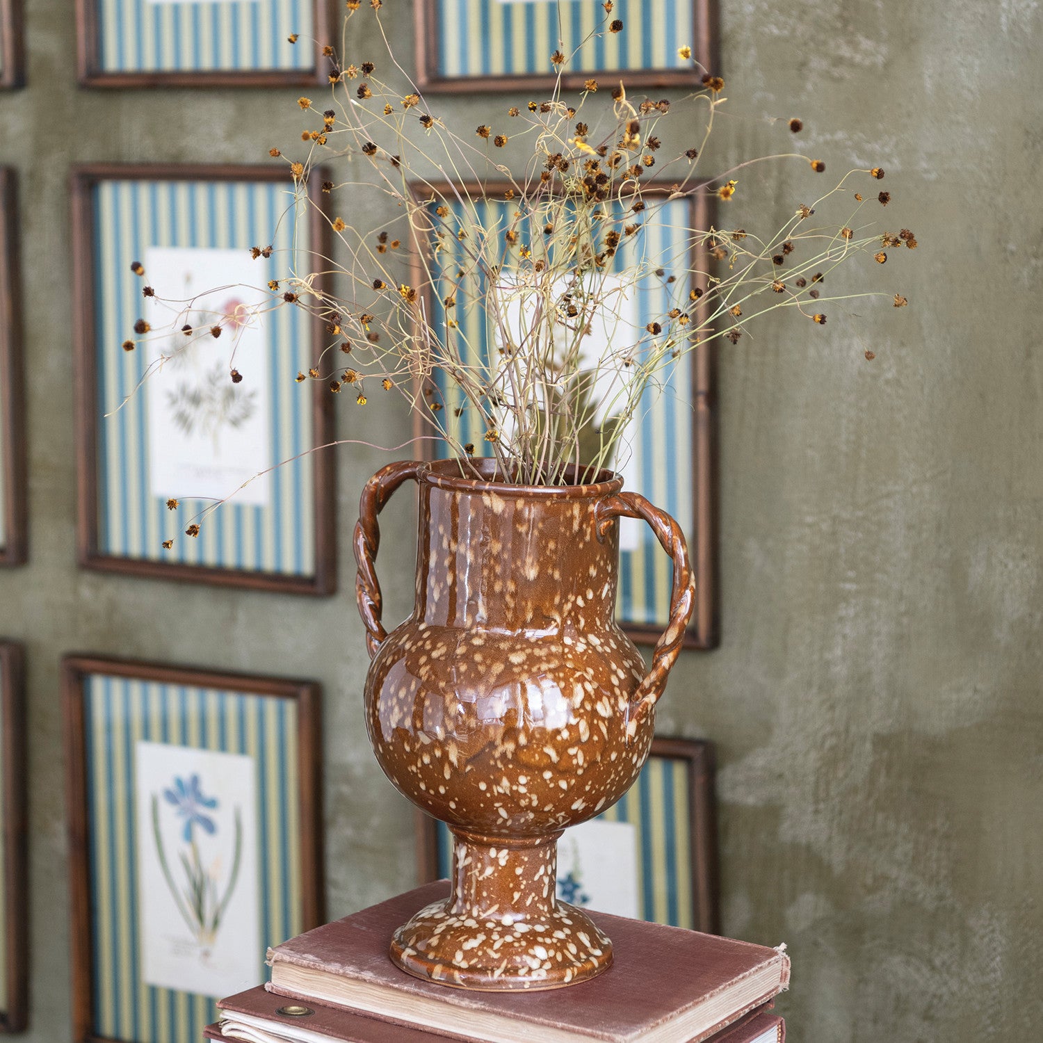 Twisted Stoneware Urn