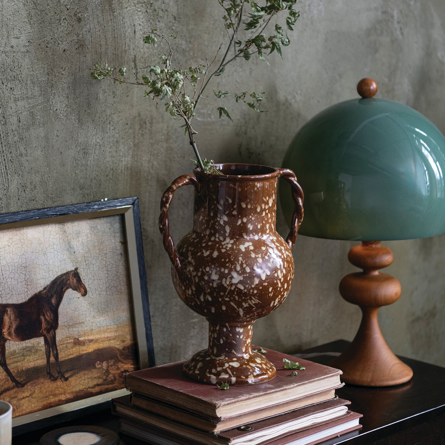 Twisted Stoneware Urn
