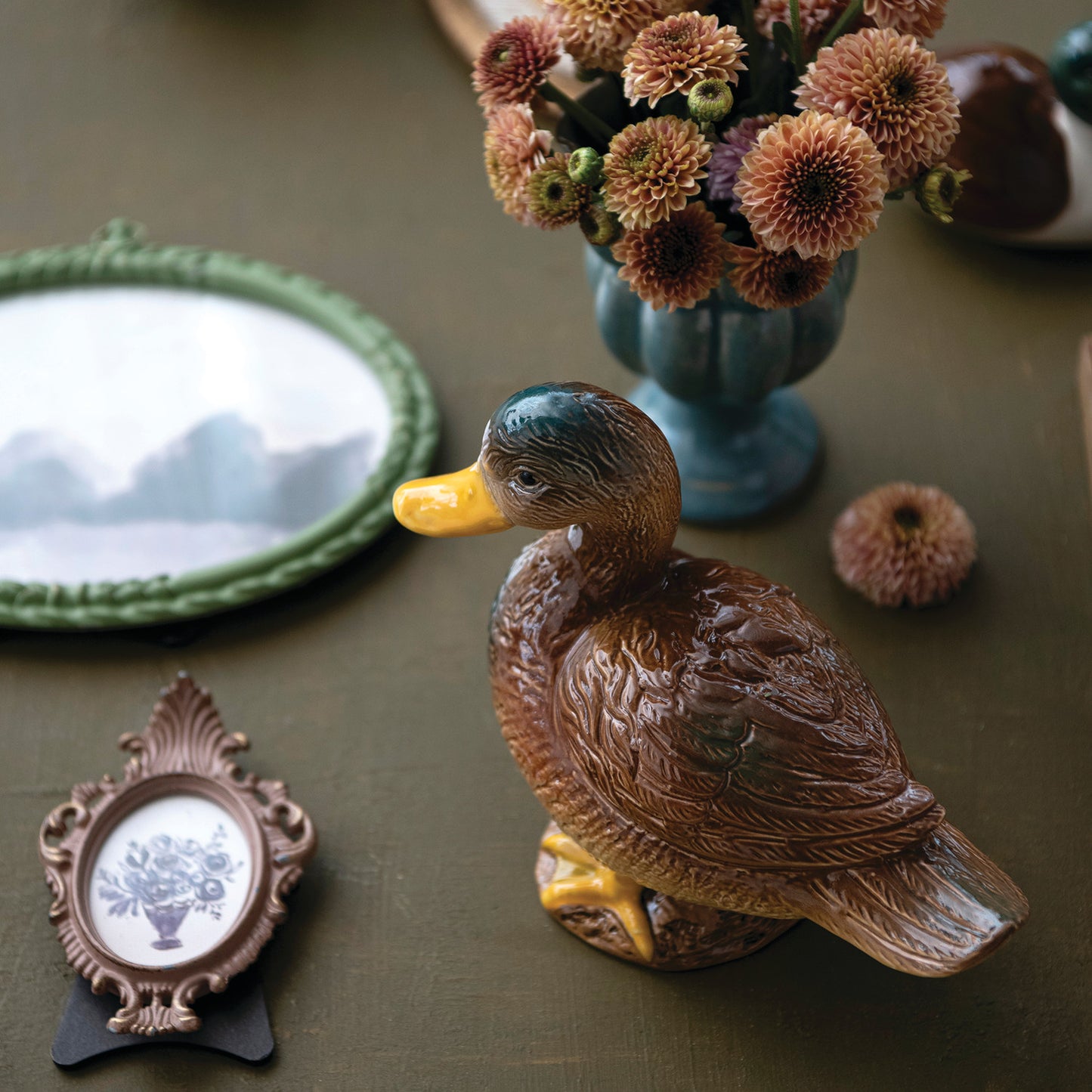 Hand-Painted Stoneware Mallard