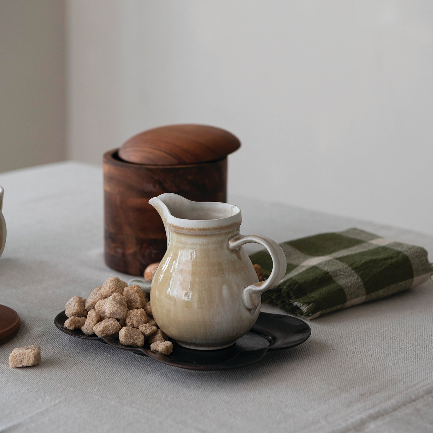 Tan Stoneware Creamer