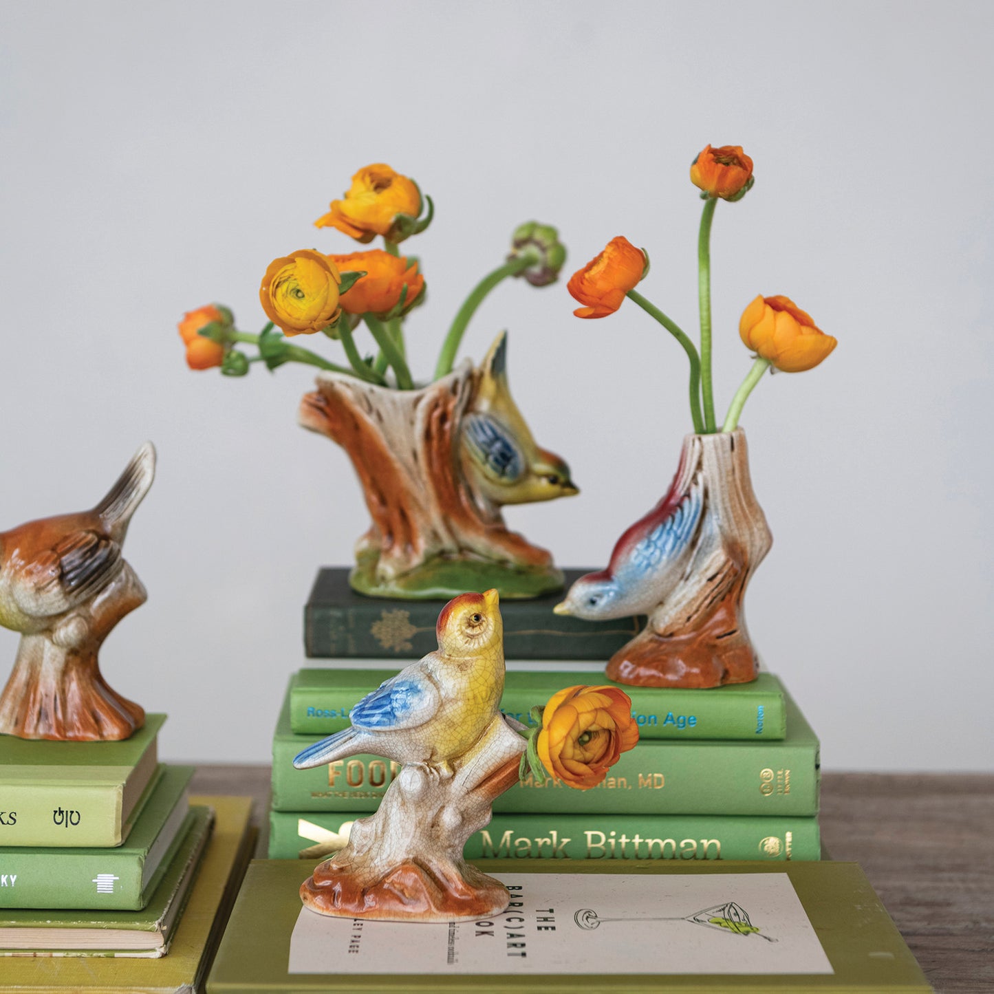 Vintage Reproduction Bird Vases
