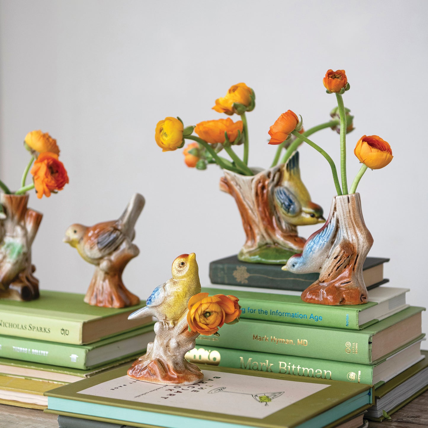 Vintage Reproduction Bird Vases