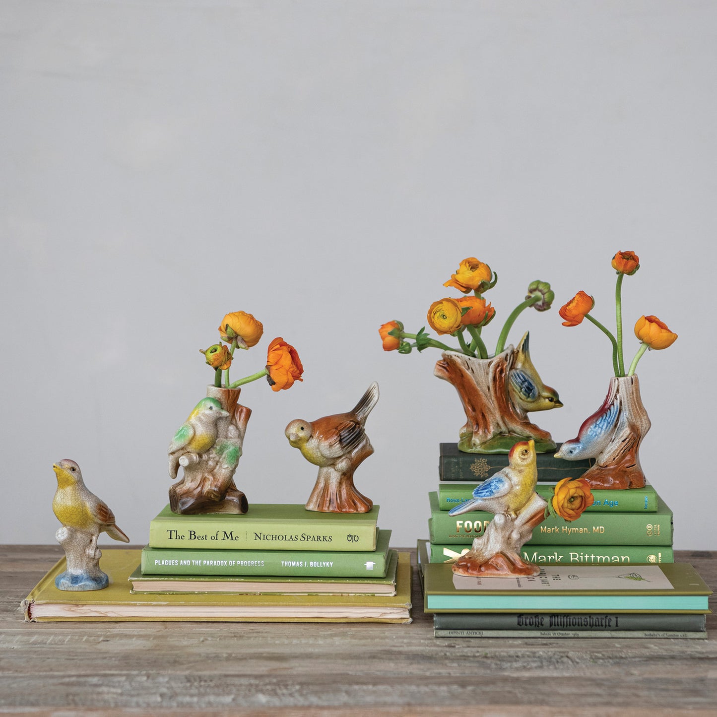 Vintage Reproduction Bird Vases