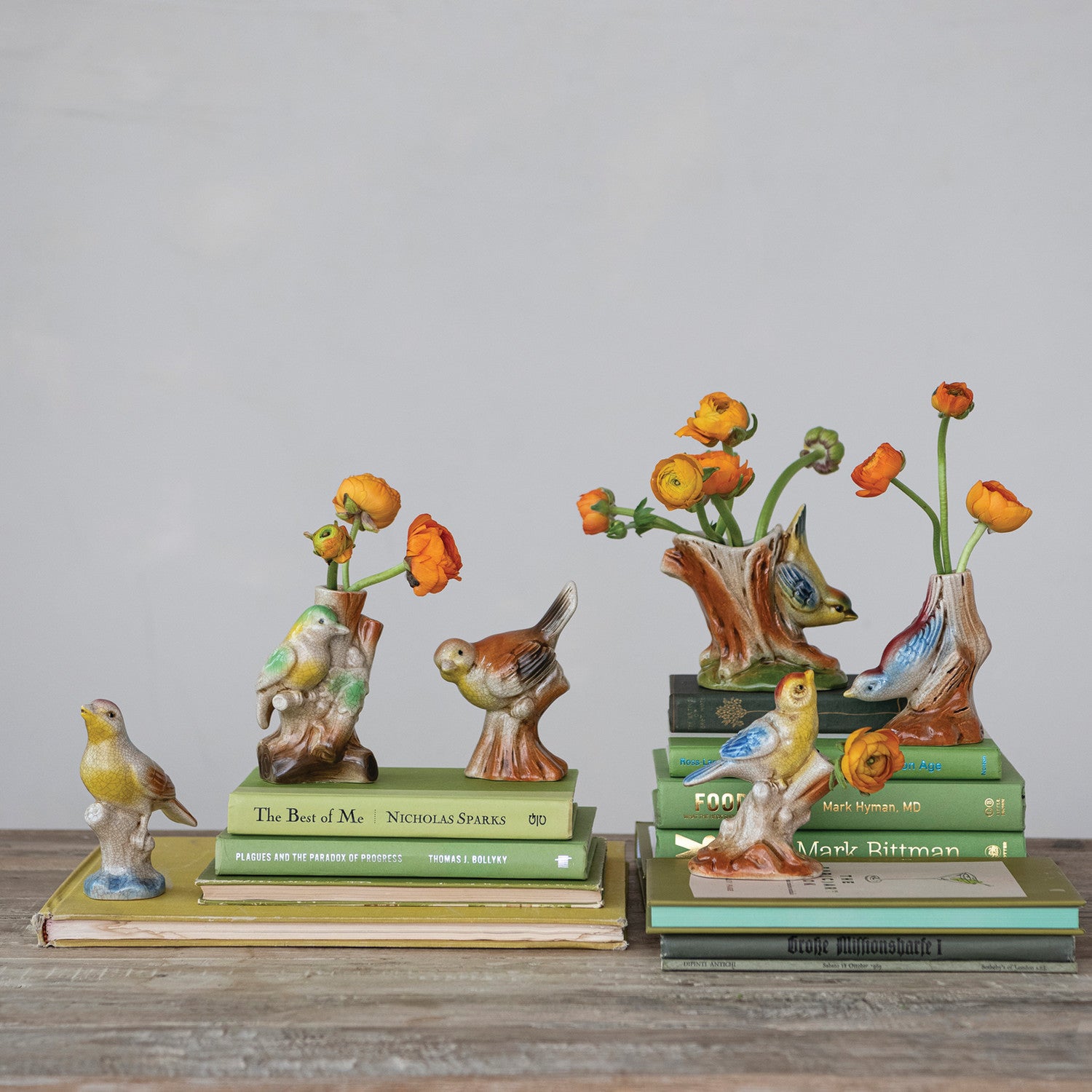 Vintage Reproduction Bird Vases