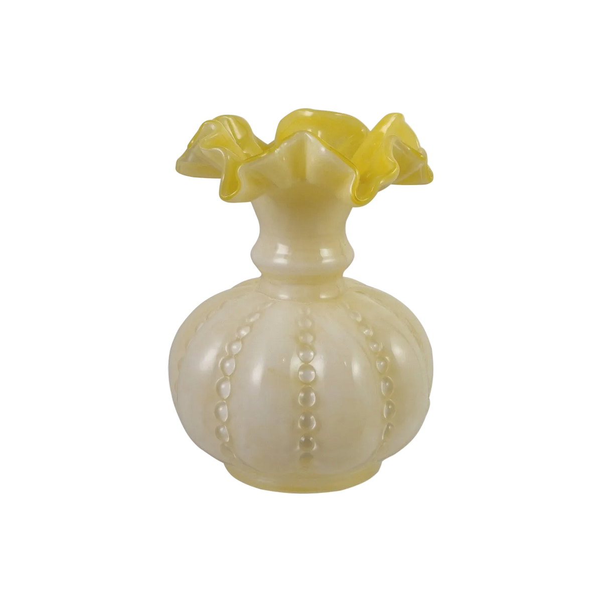 Yellow Ruffled Vase