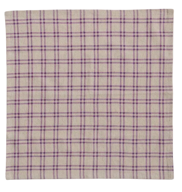 Cotton Napkins with Grid Pattern - 4 Colorways