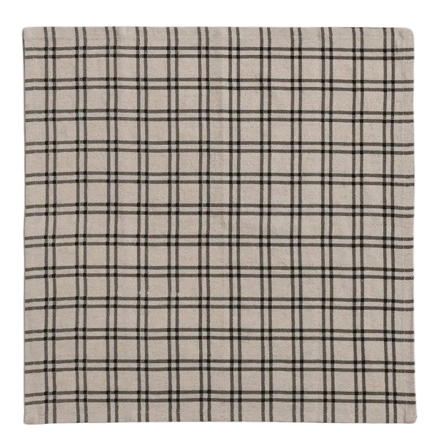 Cotton Napkins with Grid Pattern - 4 Colorways