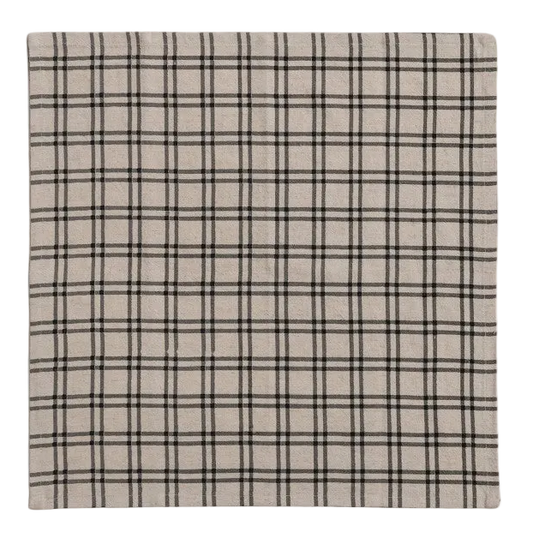 Grid Pattern Cotton Napkins - 4 Colorways