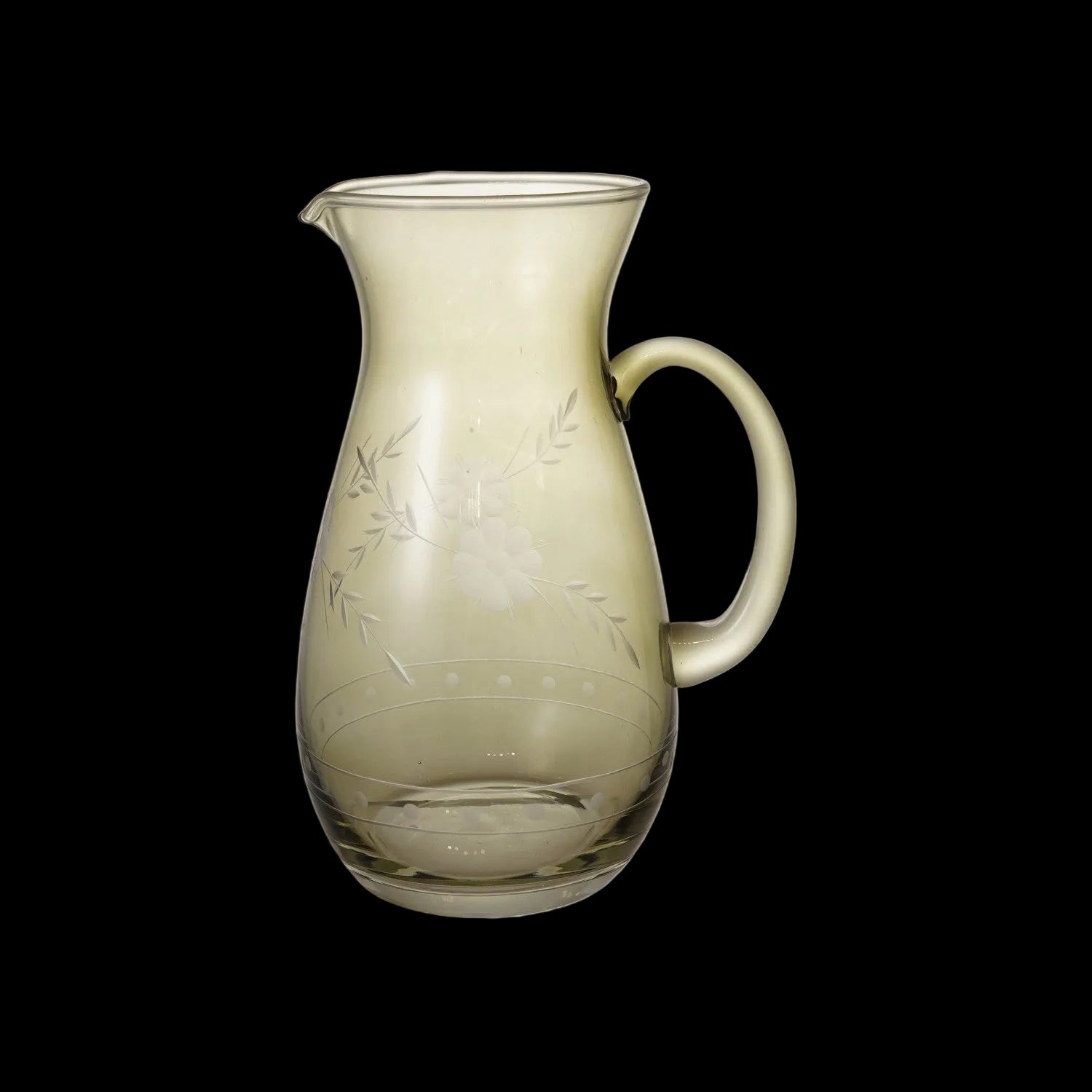 Green Etched Pitcher