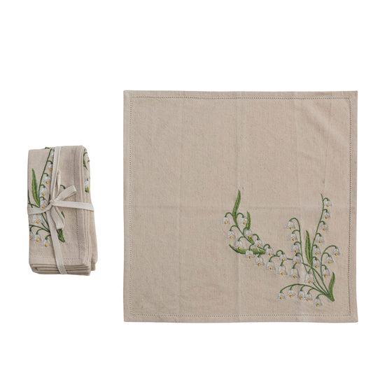 Lily of the Valley Embroidered Napkins