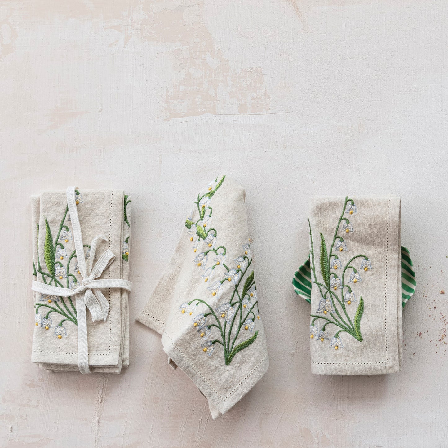 Lily of the Valley Embroidered Napkins