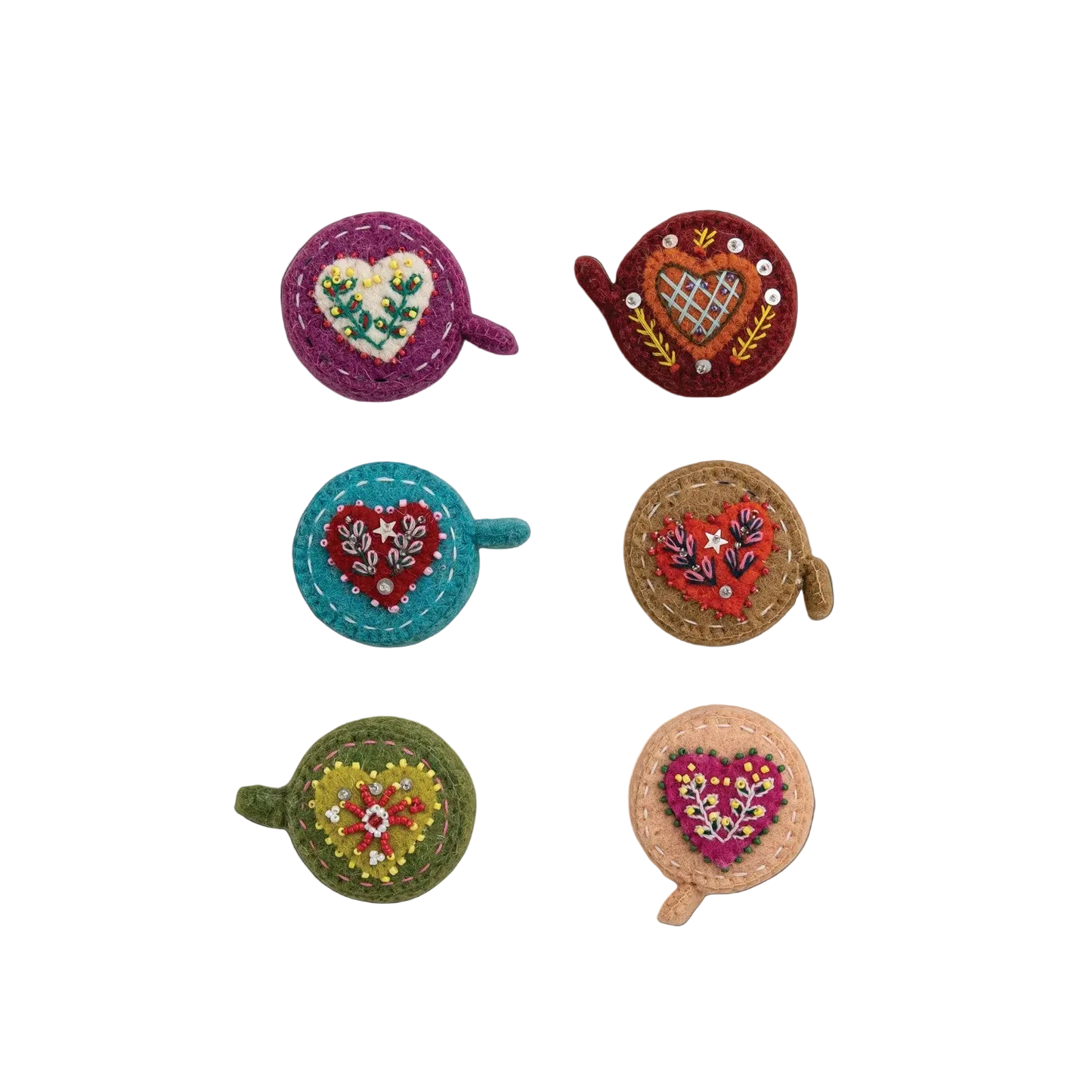 Embroidered Wool Felt Tape Measure - 6 Styles