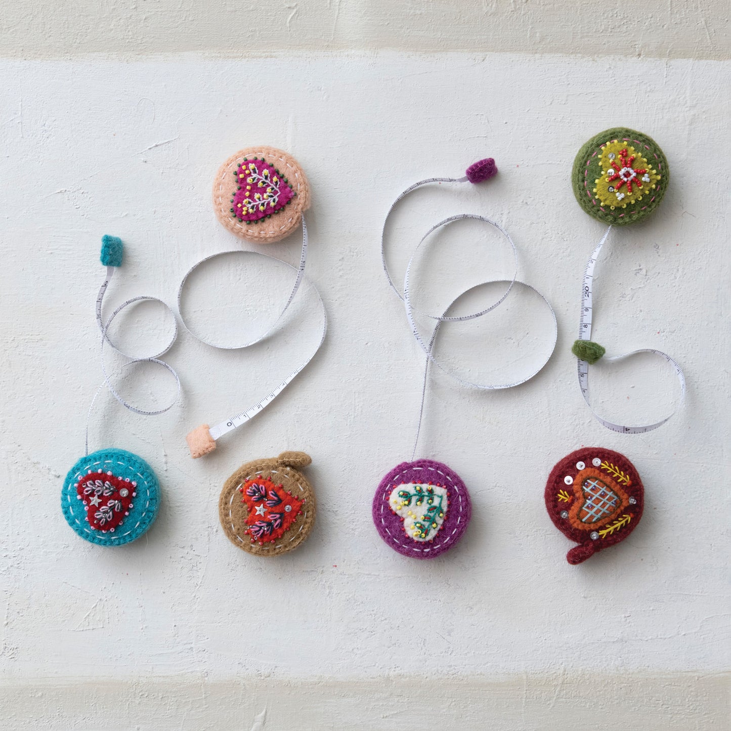 Embroidered Wool Felt Tape Measure - 6 Styles