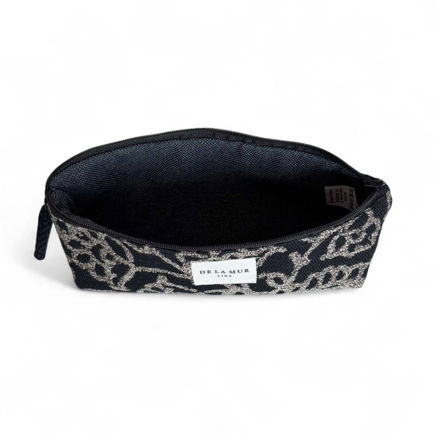 Floral Jacquard Pencil Case – Gray & Black (Teide)