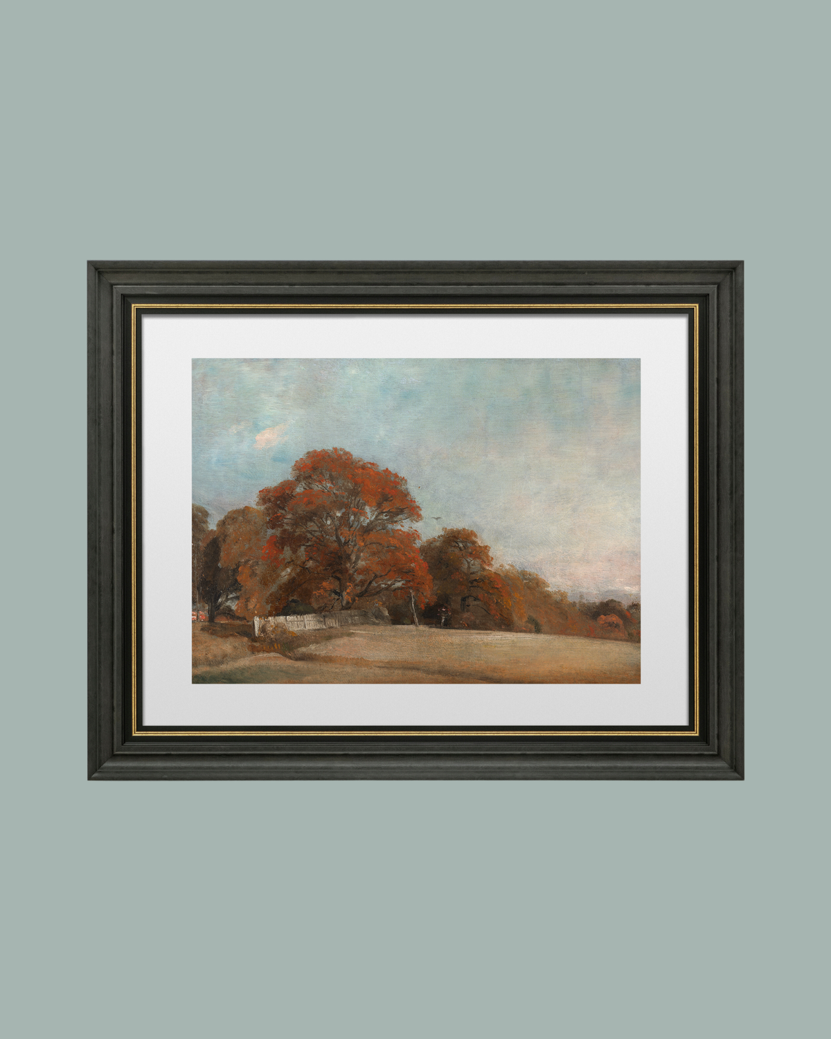 An Autumnal Landscape at East Berg Antique Art Print