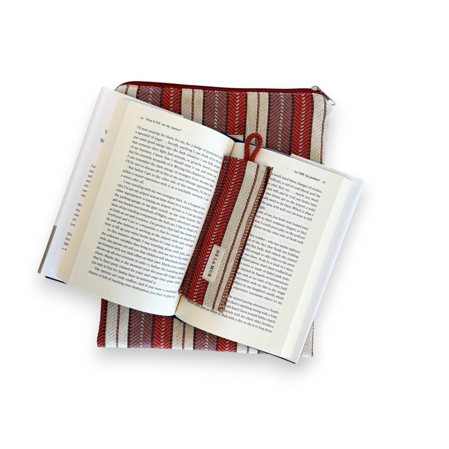 Book Cover With Matching Bookmark in Summer Stripe