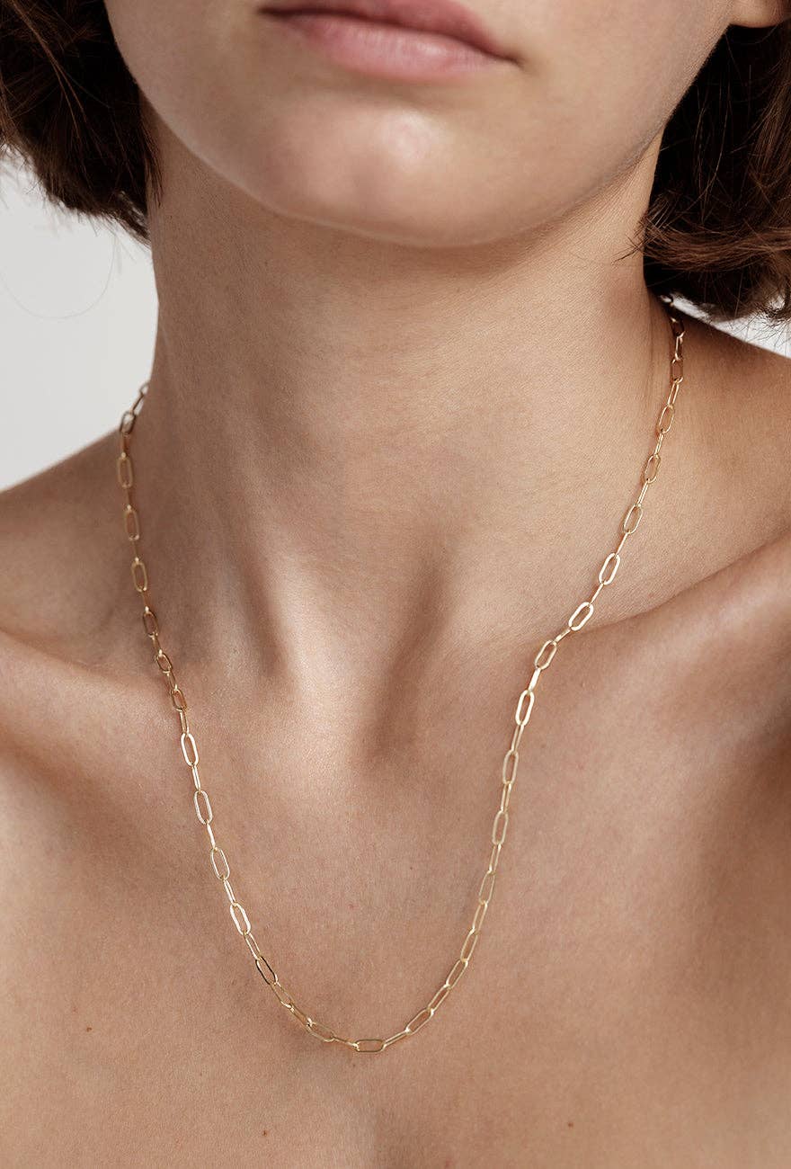 Drawn Cable Chain Necklace Gold