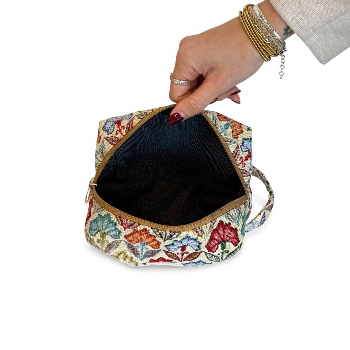 Squared Makeup Bag in Flora