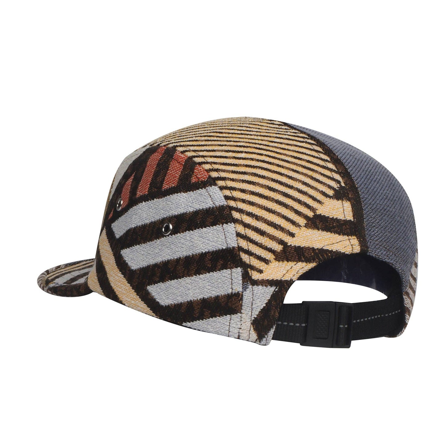 Hatphile Random Patch Jacquard 5 Panel Hat Camp Cap: Large
