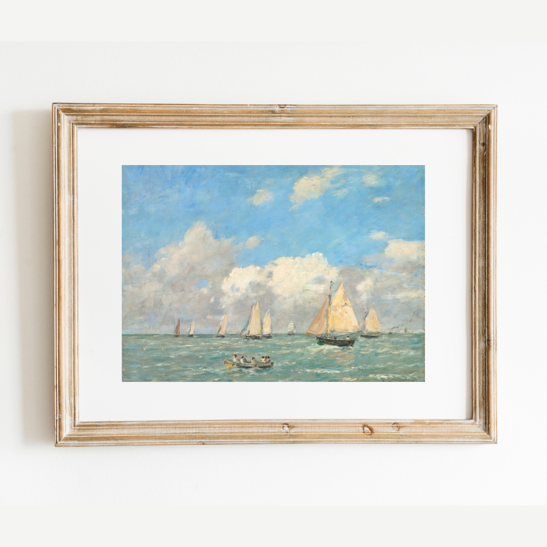 "La Sortie Des Barques À Trouville" by Eugène Boudin Print