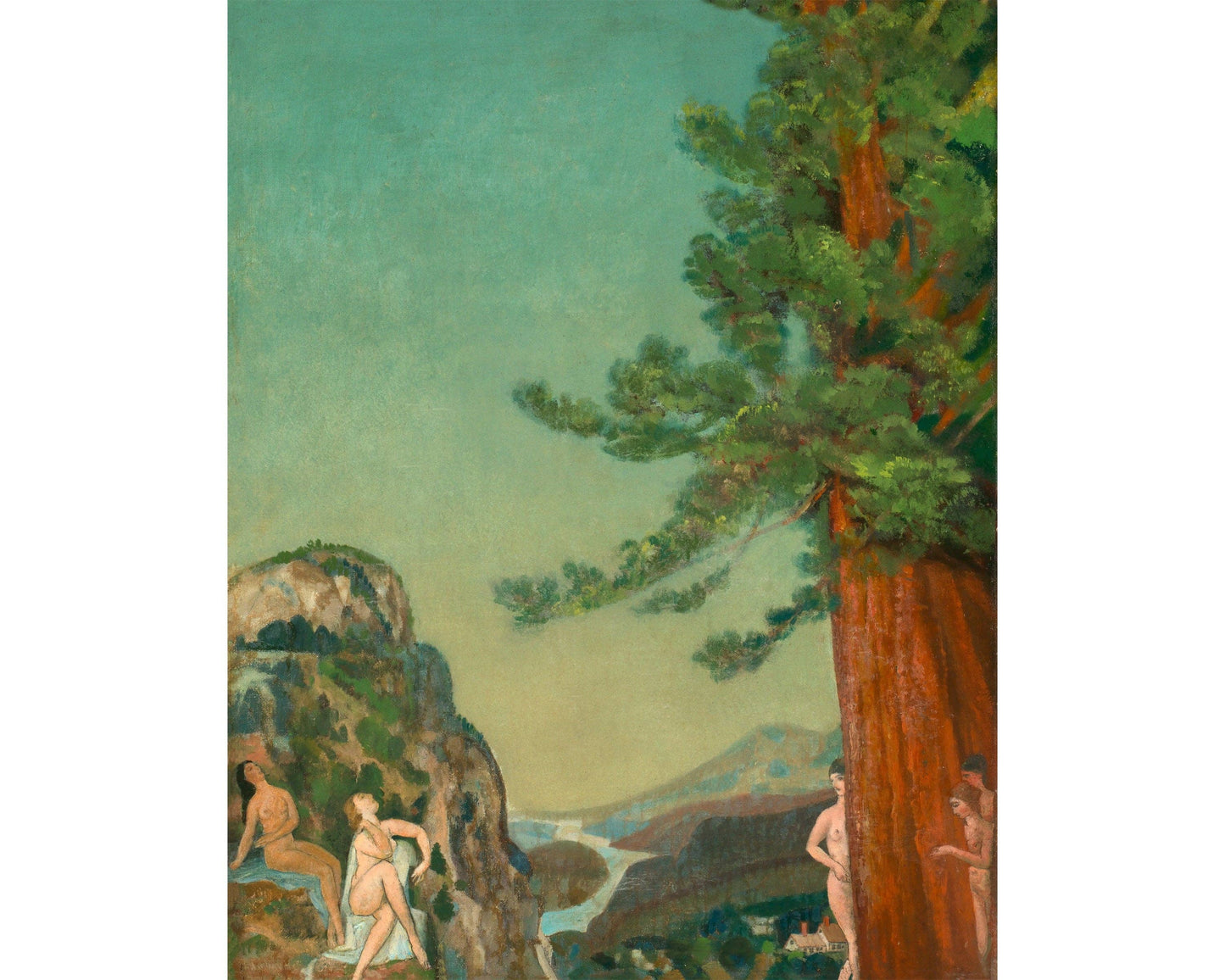 On the Cliffs by Arthur B. Davies: 11x14