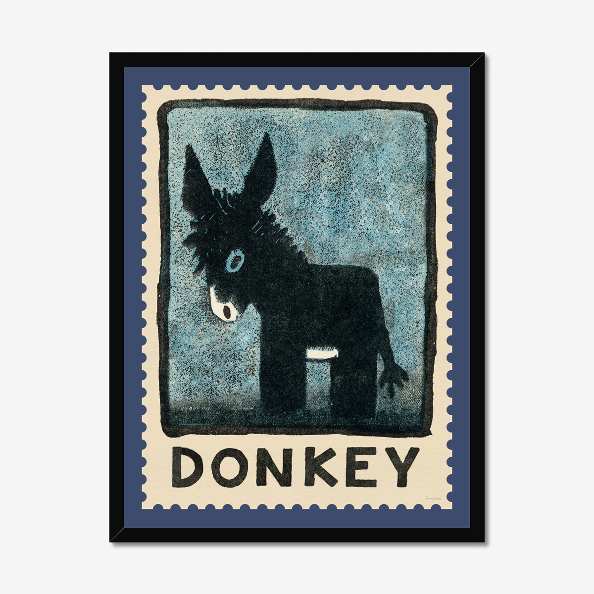 Donkey Vintage Stamp Fine Art Print