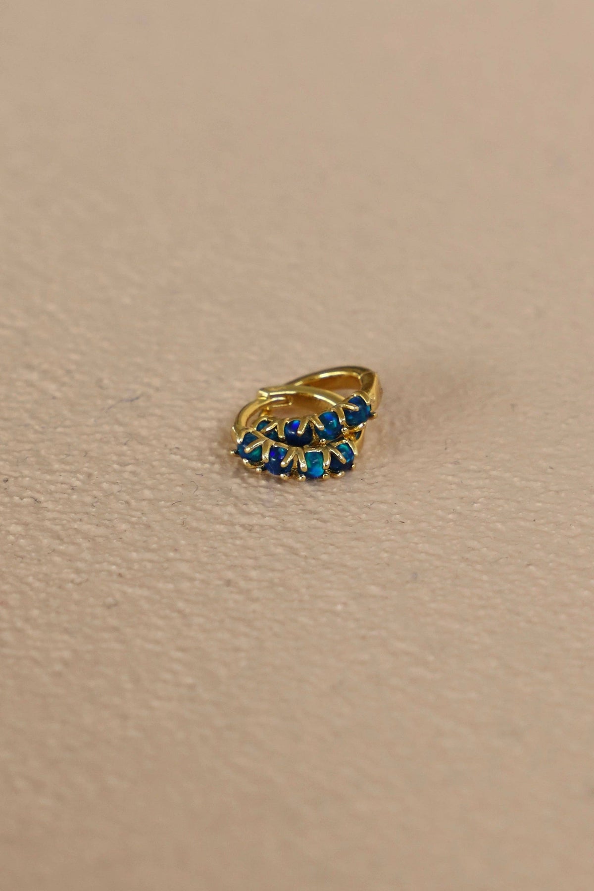 DARK BLUE OPAL MINI HOOPS