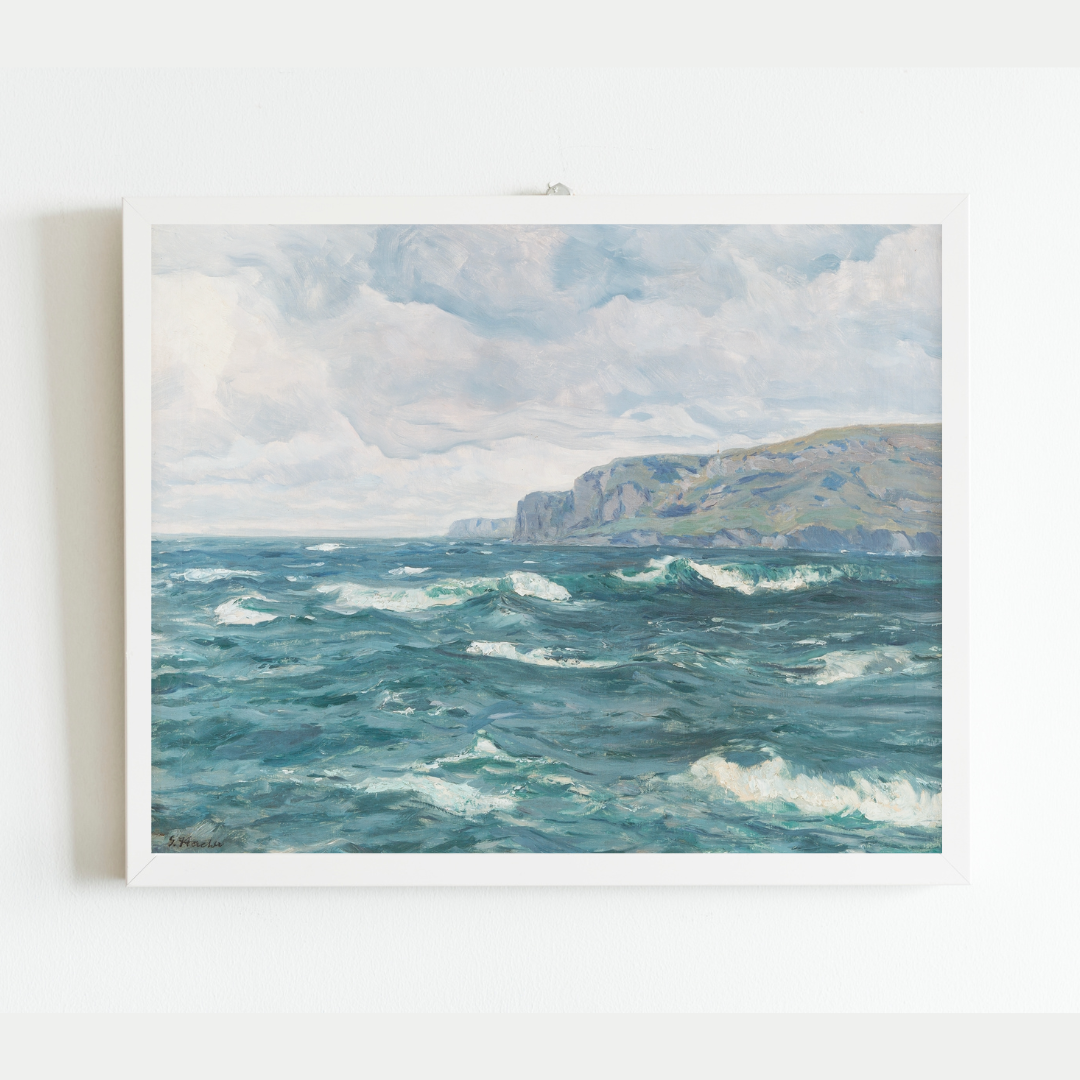 North Sea Coast Antique Art Print