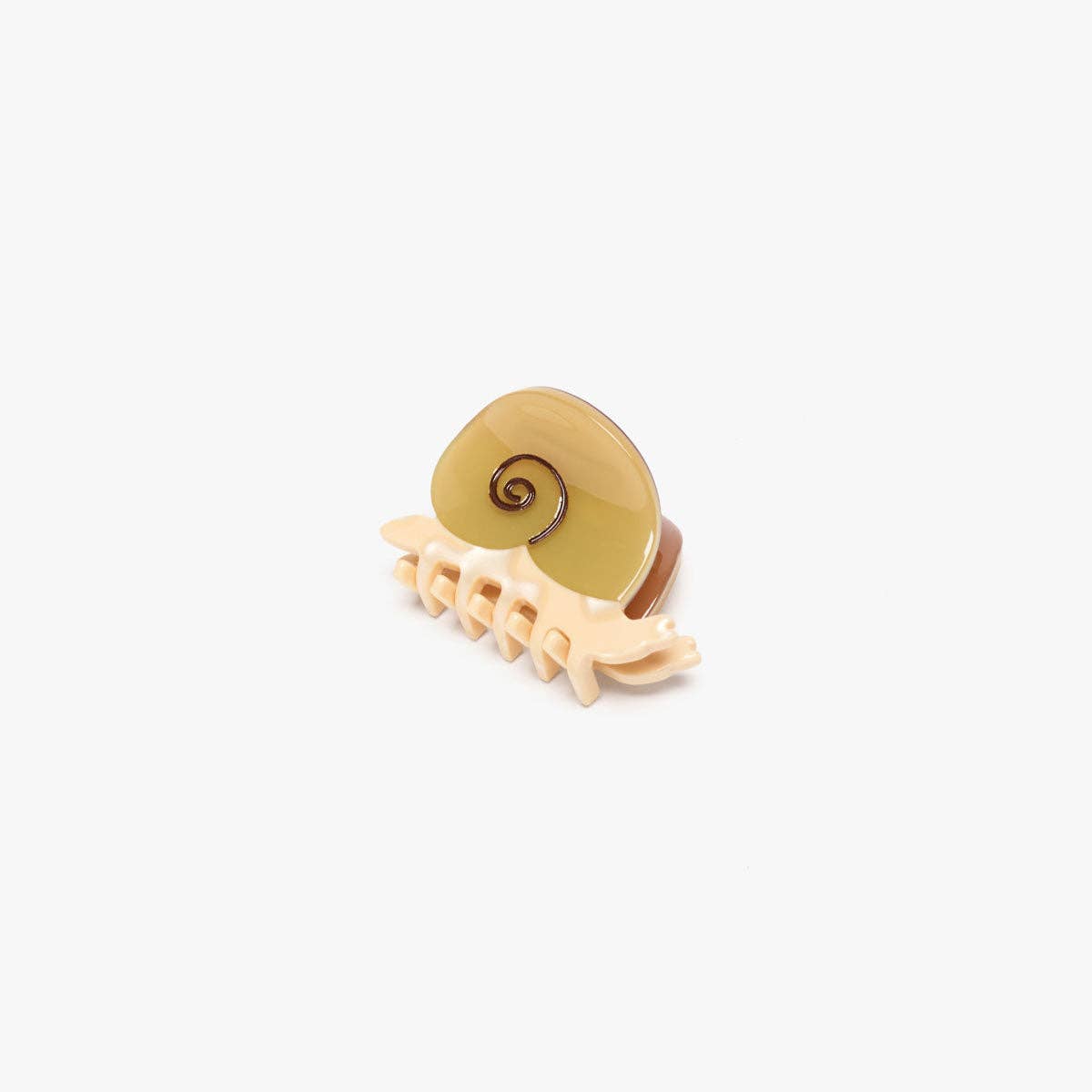 Mini Snail Hair Claw Clip Accessory in Sand Acetate