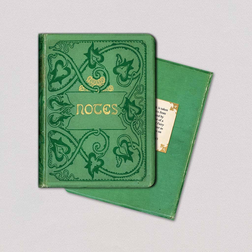Green Vines with Gold - Vintage Book Cover Notebook