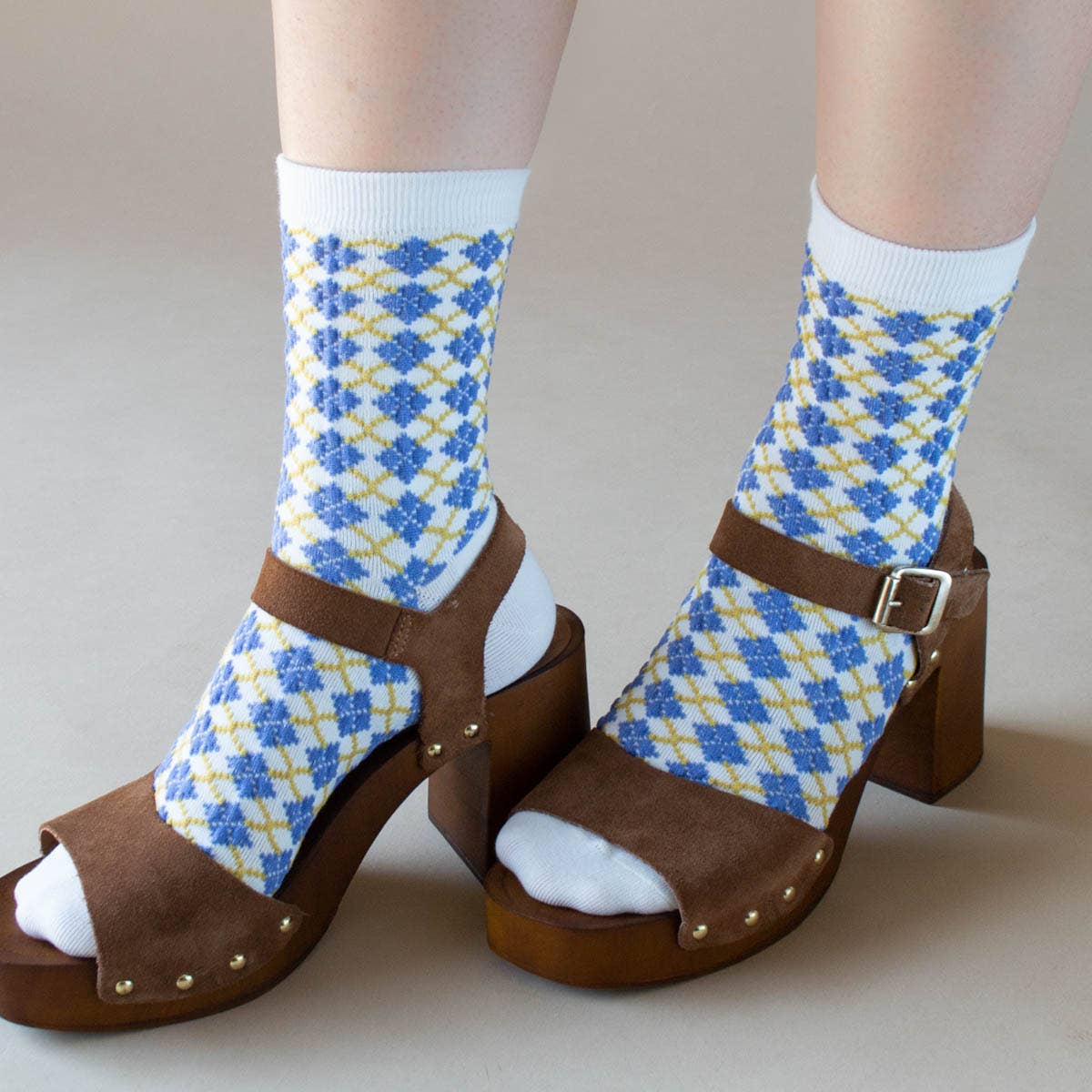 Winter Check Pattern Socks