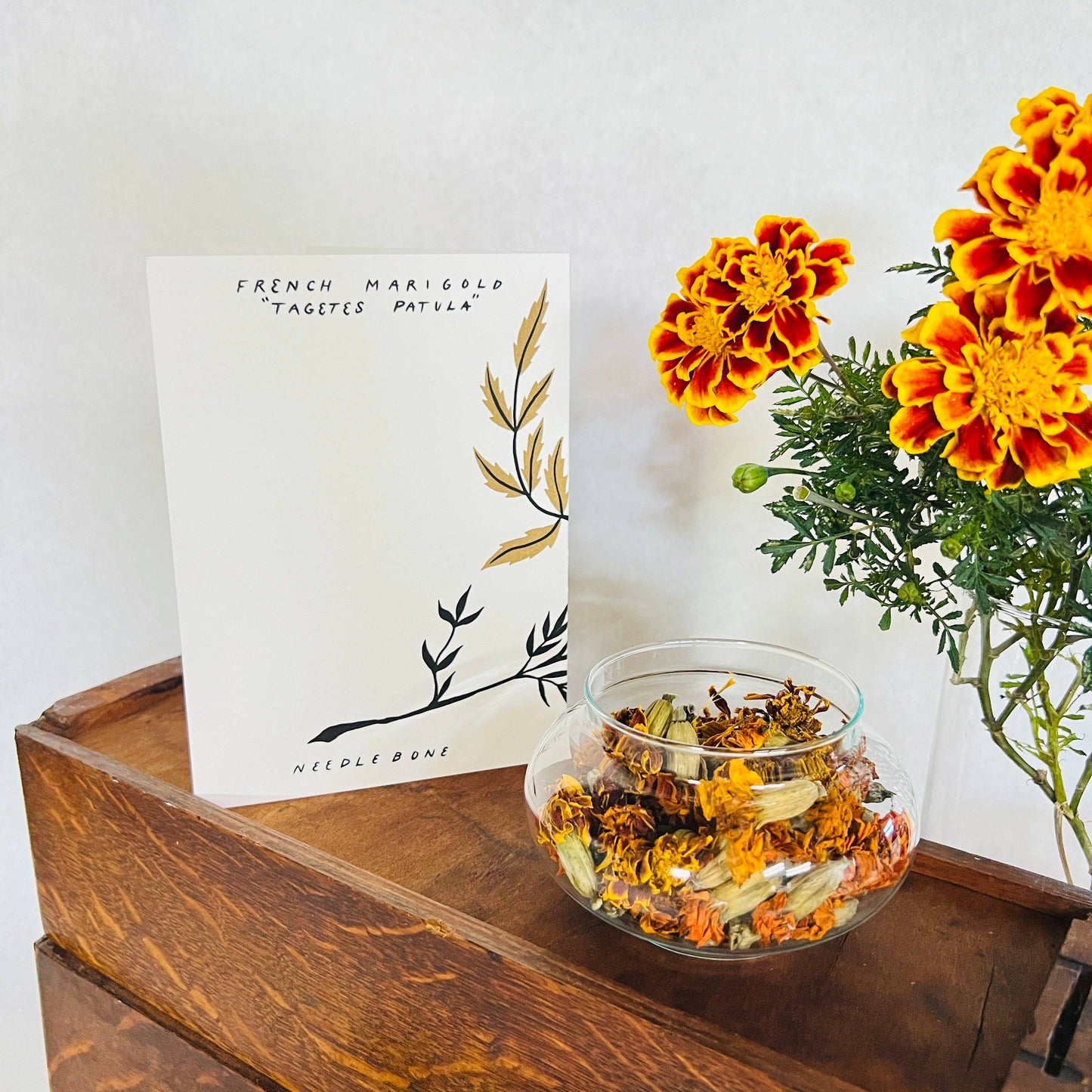 French Marigold 5x7 Card: Set of 5