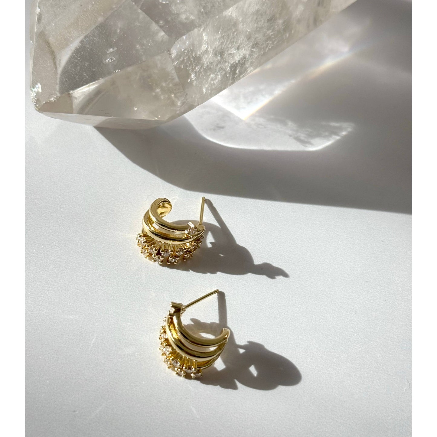 Monia Open hoop Stud Earrings